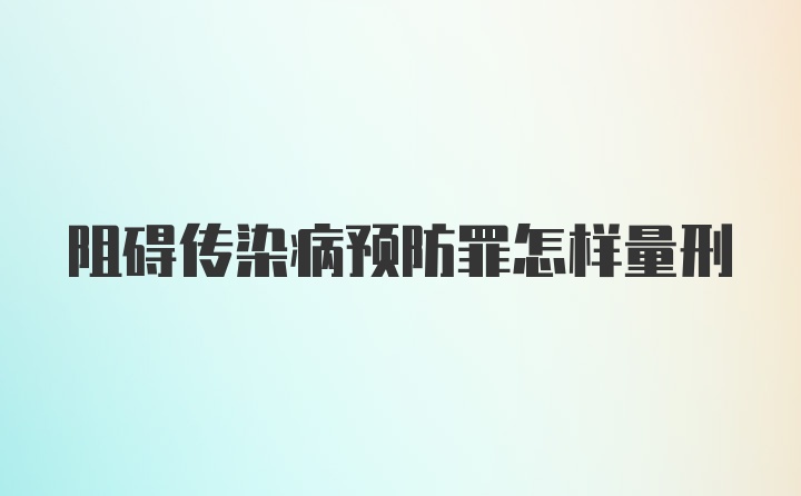 阻碍传染病预防罪怎样量刑