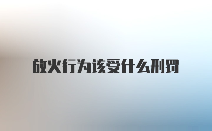 放火行为该受什么刑罚