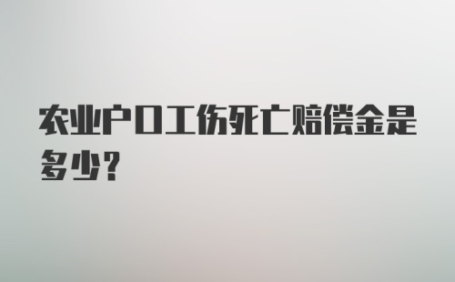 农业户口工伤死亡赔偿金是多少？