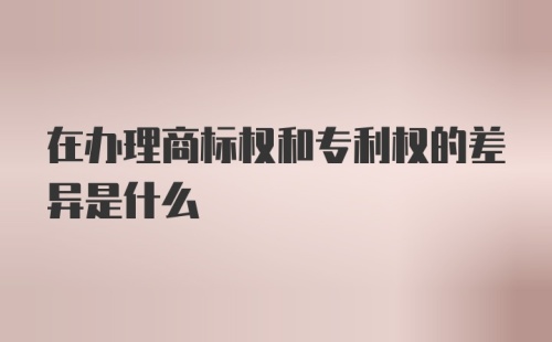 在办理商标权和专利权的差异是什么