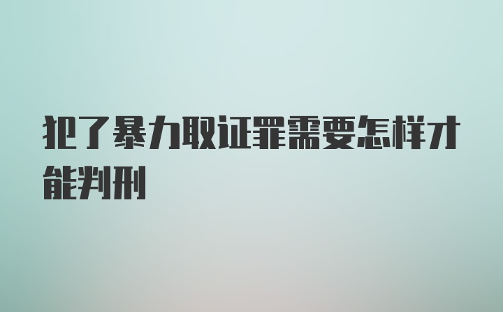 犯了暴力取证罪需要怎样才能判刑