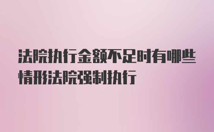 法院执行金额不足时有哪些情形法院强制执行