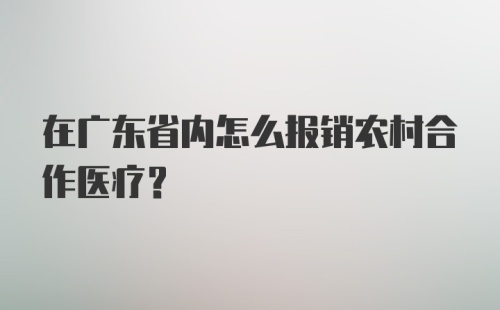 在广东省内怎么报销农村合作医疗？