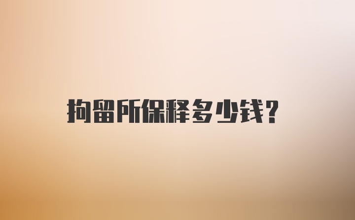 拘留所保释多少钱？