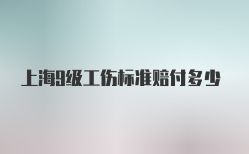 上海9级工伤标准赔付多少