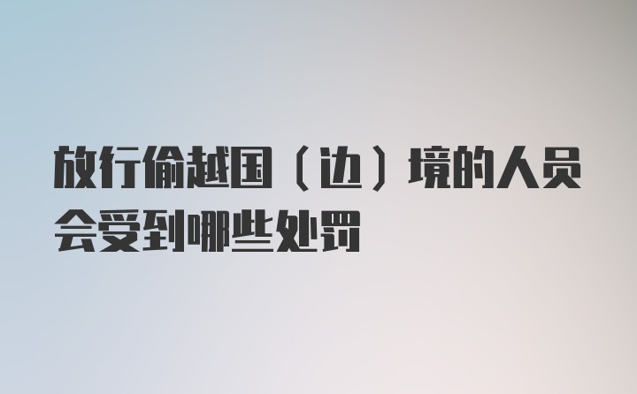 放行偷越国（边）境的人员会受到哪些处罚