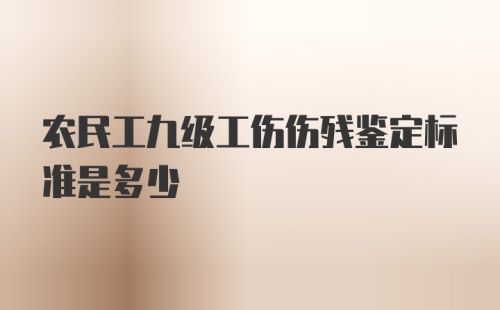 农民工九级工伤伤残鉴定标准是多少