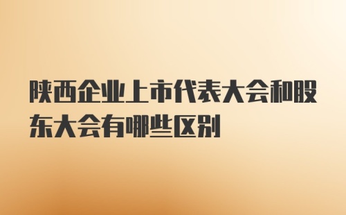 陕西企业上市代表大会和股东大会有哪些区别