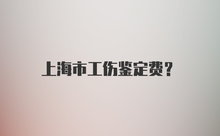 上海市工伤鉴定费？