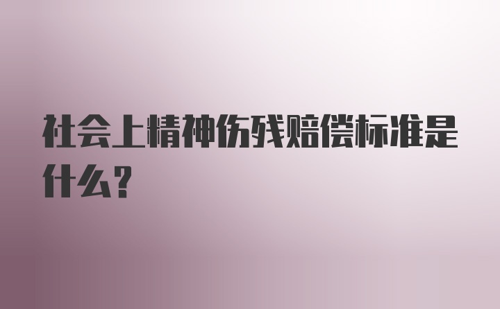 社会上精神伤残赔偿标准是什么？