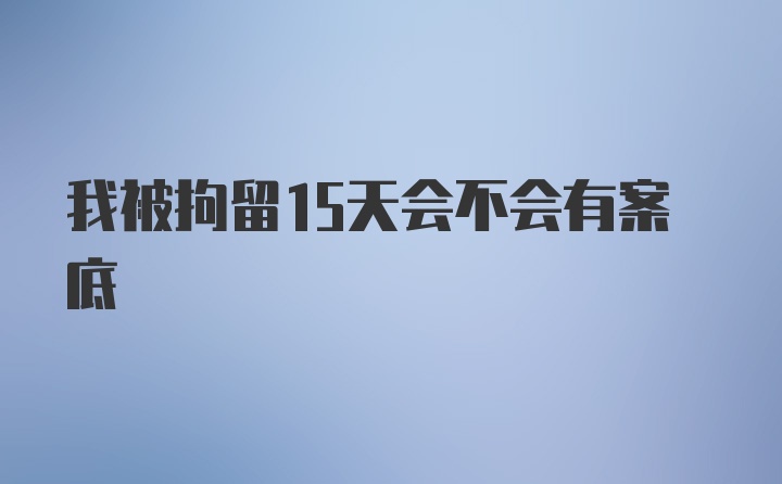 我被拘留15天会不会有案底