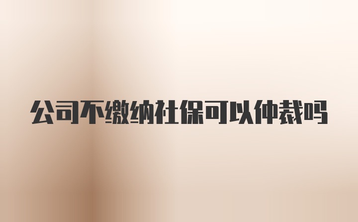 公司不缴纳社保可以仲裁吗