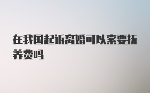 在我国起诉离婚可以索要抚养费吗