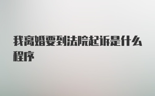 我离婚要到法院起诉是什么程序