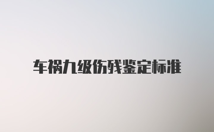 车祸九级伤残鉴定标准