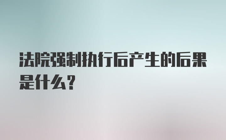 法院强制执行后产生的后果是什么？