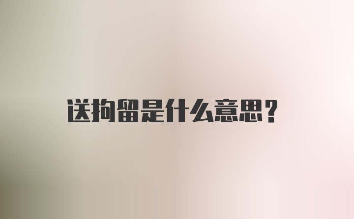 送拘留是什么意思？