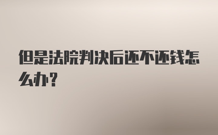 但是法院判决后还不还钱怎么办？