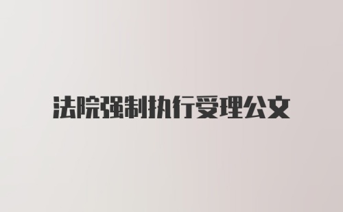 法院强制执行受理公文