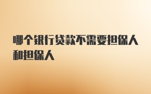 哪个银行贷款不需要担保人和担保人