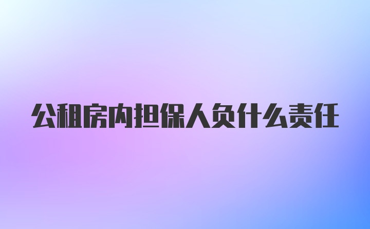 公租房内担保人负什么责任