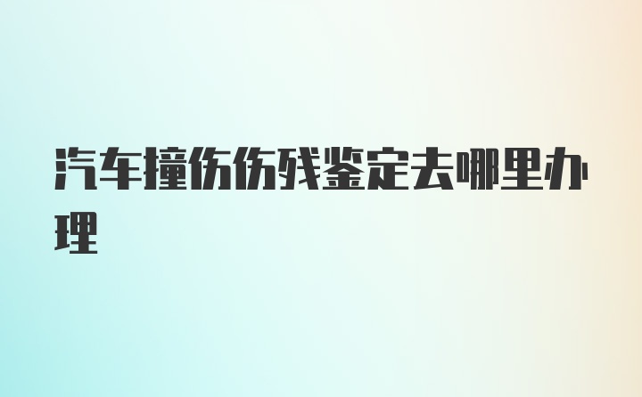 汽车撞伤伤残鉴定去哪里办理