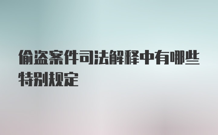 偷盗案件司法解释中有哪些特别规定