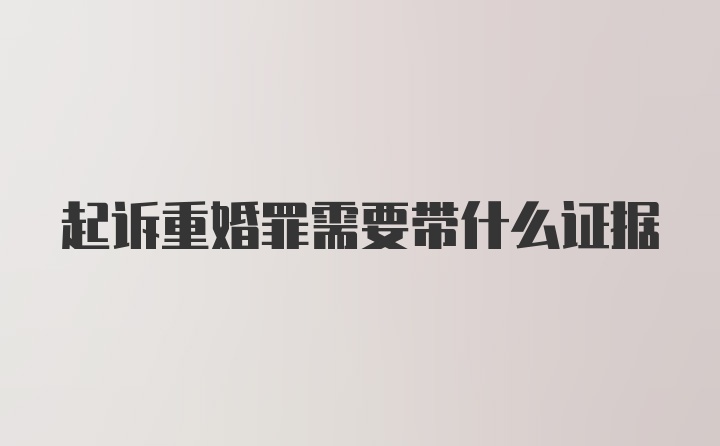 起诉重婚罪需要带什么证据