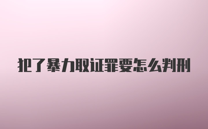 犯了暴力取证罪要怎么判刑