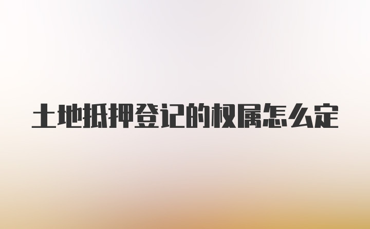 土地抵押登记的权属怎么定