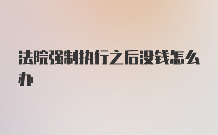 法院强制执行之后没钱怎么办