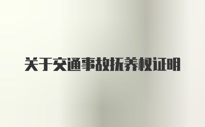 关于交通事故抚养权证明