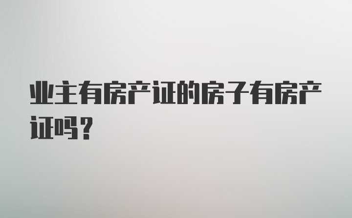 业主有房产证的房子有房产证吗？