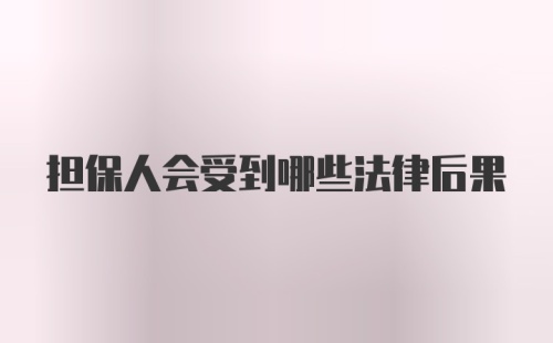 担保人会受到哪些法律后果