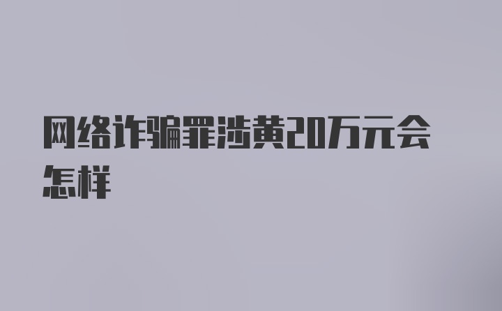 网络诈骗罪涉黄20万元会怎样