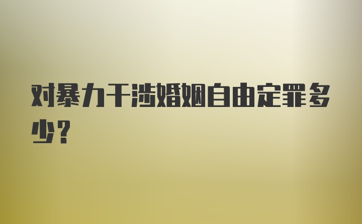 对暴力干涉婚姻自由定罪多少？