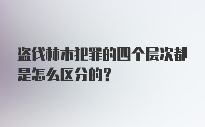 盗伐林木犯罪的四个层次都是怎么区分的？