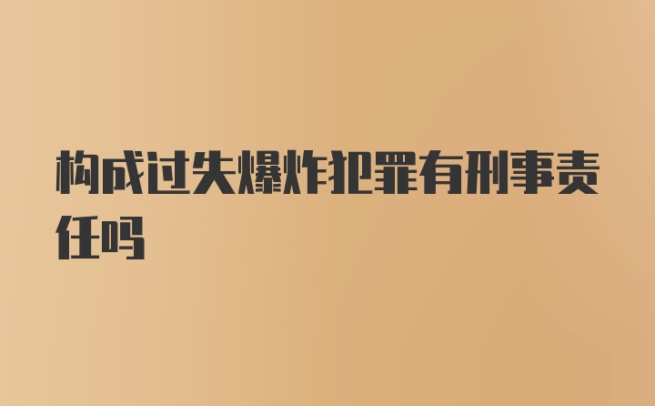 构成过失爆炸犯罪有刑事责任吗