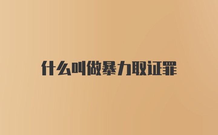 什么叫做暴力取证罪