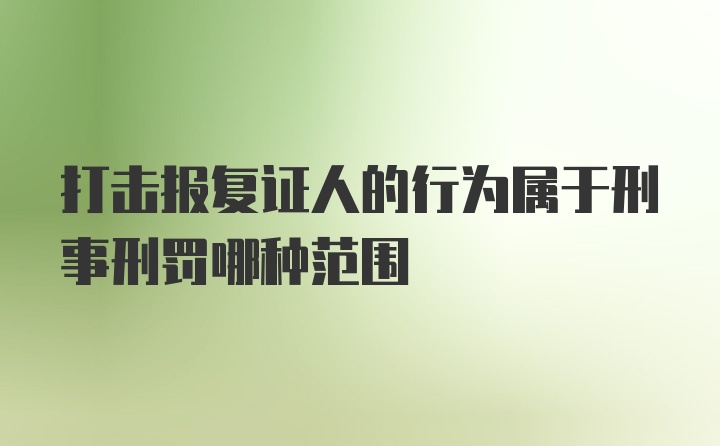 打击报复证人的行为属于刑事刑罚哪种范围