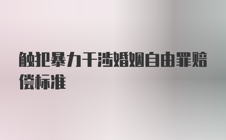 触犯暴力干涉婚姻自由罪赔偿标准