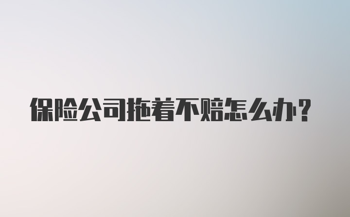 保险公司拖着不赔怎么办？