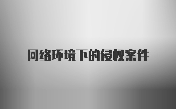 网络环境下的侵权案件