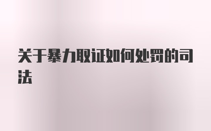 关于暴力取证如何处罚的司法