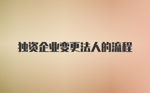 独资企业变更法人的流程
