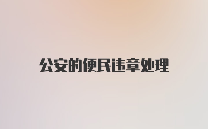 公安的便民违章处理