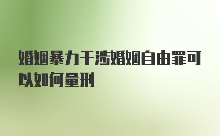 婚姻暴力干涉婚姻自由罪可以如何量刑