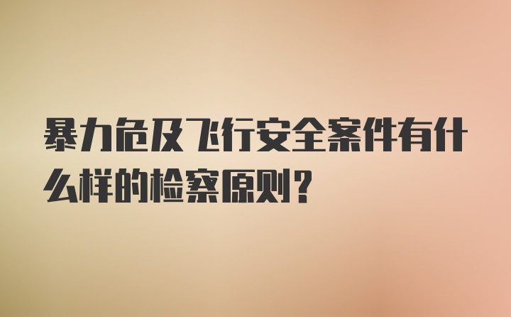 暴力危及飞行安全案件有什么样的检察原则?