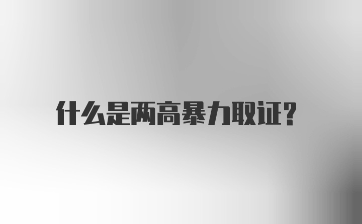 什么是两高暴力取证？