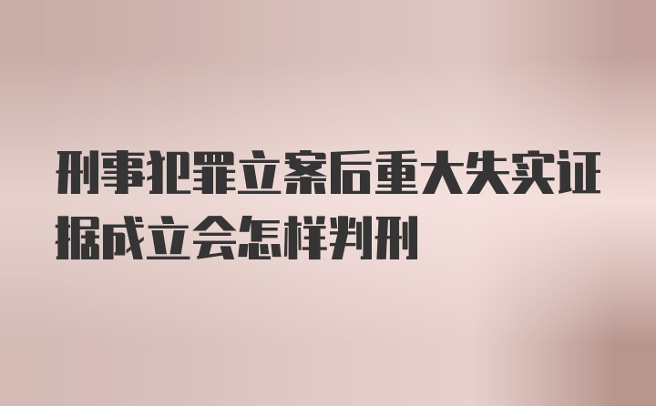 刑事犯罪立案后重大失实证据成立会怎样判刑